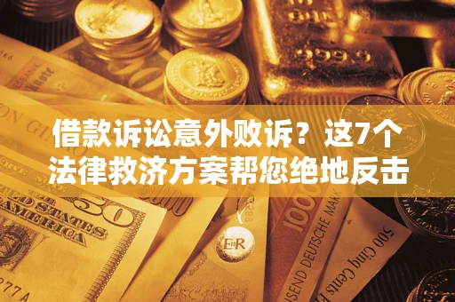 武汉借款诉讼意外败诉？这7个法律救济方案帮您绝地反击！