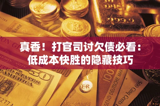 武汉真香！打官司讨欠债必看：低成本快胜的隐藏技巧