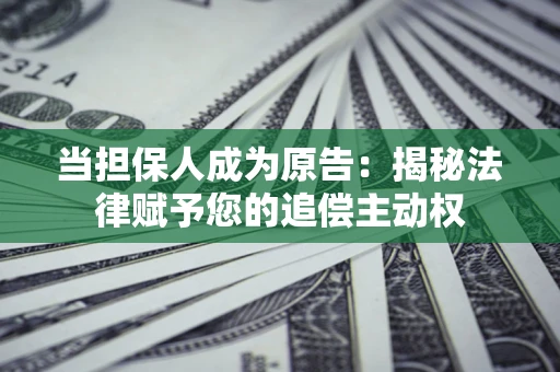 武汉当担保人成为原告：揭秘法律赋予您的追偿主动权